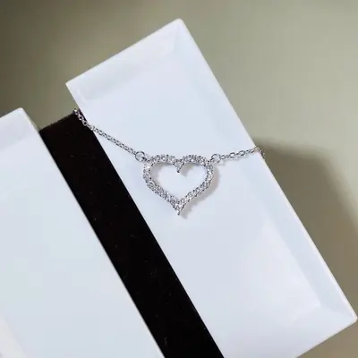 S925 Silber Herz-Diamant-Halskette - 2