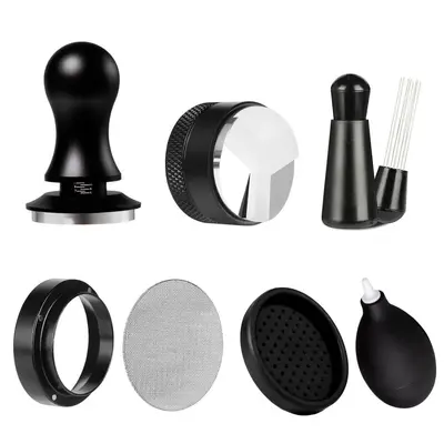 Round Constant-Force Espresso Tamper Set with Coffee Distributor - 8