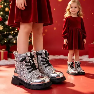 Mädchen-Martin-Stiefel gefüttert, weiche Sohle