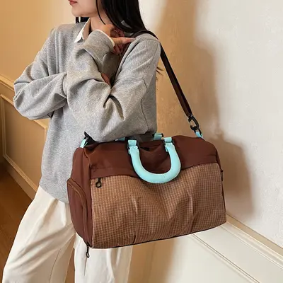 Kurztrippen-Reisetasche für Damen, leicht, multifunktional, Umhängesporttasche, Fitnesstasche, Handtasche, Geschäftsreisetasche mit großem Fassungsvermögen, Aufbewahrungstasche, Gepäcktasche - 4