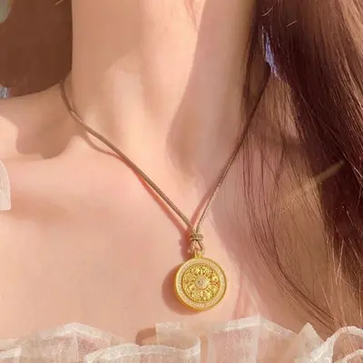 金店同款满钻八宝罗盘时来运转吊坠毛衣链转运珠仿金久不掉色 - 5