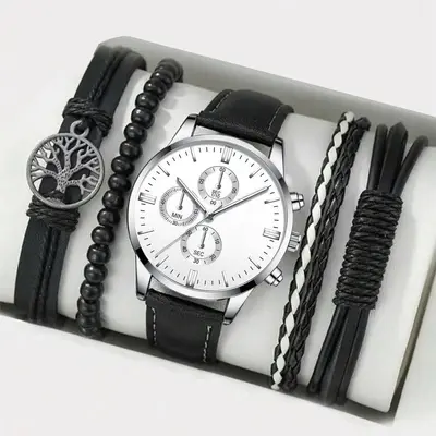 Herren-Ledergürtel, Uhr und Armband Set - 12