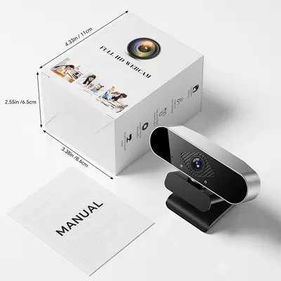 HD 1080p Computer Webcam USB Camera for Online Classes and Video Calls