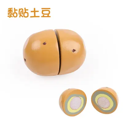 Wooden Toy Fruit and Vegetable Cutting Set, Velcro, Realistic Kitchen Toy - 11