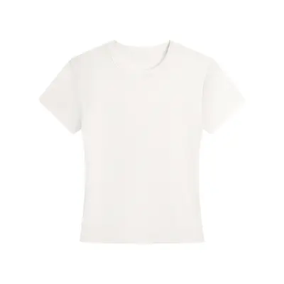 Women's Right Shoulder Short Sleeve T-Shirt French Round Neck 2025 Summer Short Elastic Thin Sexy Style Slimming Look Women's Short Top - 7