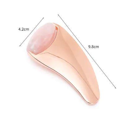 Jade Silindirli Yüz Masaj Aleti, Metal Gua Sha Plakası, Kaldırıcı Masaj Cihazı - 7