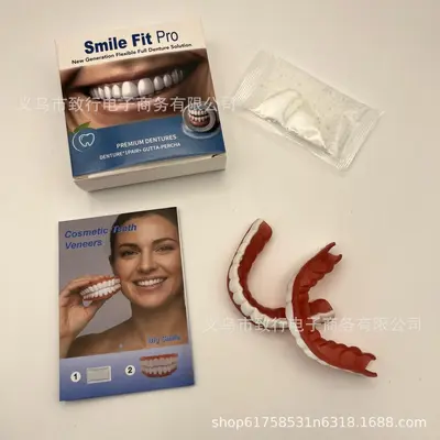 Realistic Fake Teeth Cover Set, Full Coverage Cosmetic Veneers, 20 Pieces - 11