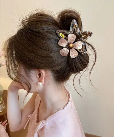 Korean-Style Schleifenklammer Butterfly Haarklammer für Frauen Fünfzackstern Haiflossen-Clip elegante Haarnadel Hochsteckfrisur-Clip 2026 Neukollektion wunderschönes Haaraccessoire - 10