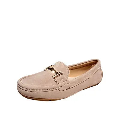 Women's Genuine Leather Slip-On Loafers, Casual Flat Shoes, Spring 2025