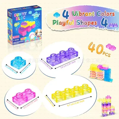 Jelly Blok Oyuncak Seti, Yumuşak Silikon Stres Atıcı, Çocuklar İçin - 8