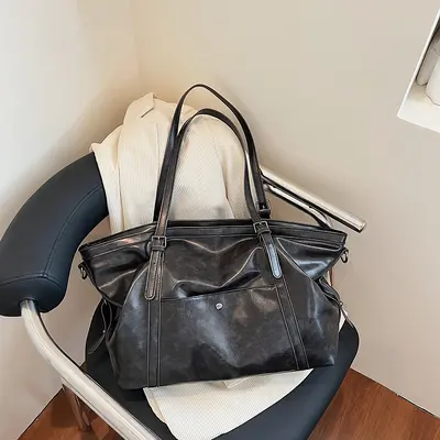 Women's Retro Single-Shoulder Bag, Autumn Winter Tote Bag - 8
