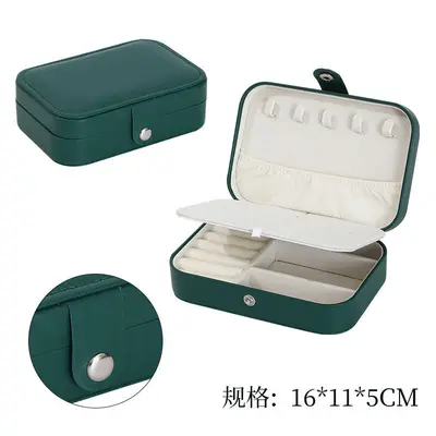 Portable travel jewelry storage box, compact and easy to carry, earrings, studs, necklaces, jewelry rings, storage box - 11