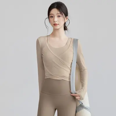 Women's Yoga and Pilates Training Set with Long-Sleeve Top - 8