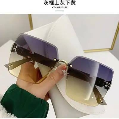 Oversized Unisex Sunglasses with UV Protection - 9