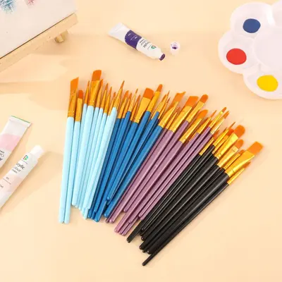 10-Piece Nylon Hair Oil Paint Brush Set