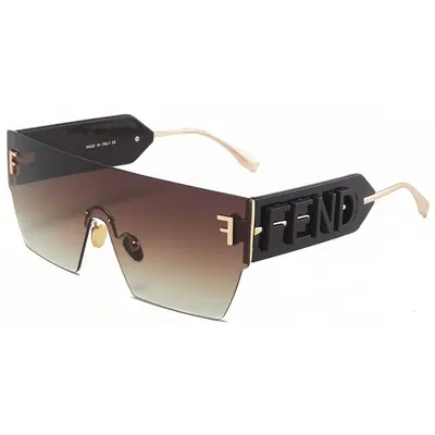 Rahmenlose Einteiler-Trend-Sonnenbrille, Unisex, breiter Bügel - 11