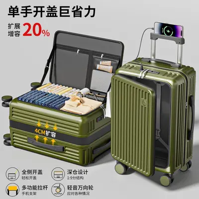 Expandable 20 Inch Travel Suitcase with Side Opening and Combination Lock - 12