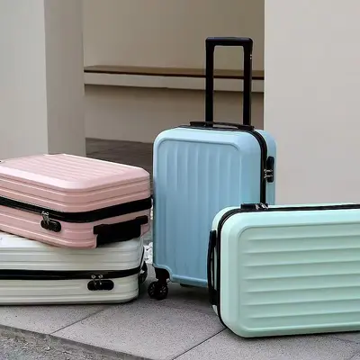 Yeni Model 20 İnç Valiz Çarpışma Koruma Köşesi Saf Renk Minimalist Yüksek Estetik Değer Öğrenci Bavul Elektronik Desen 360 Derece Dönüşlü Tekerlek Kabin Boy