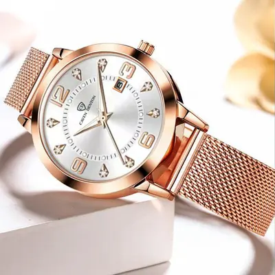 SENO women's watch, luminous, waterproof, steel band