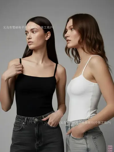 Women's Strappy Vest, Short Camisole Top, Fashion Bra - 4