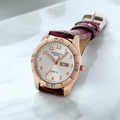 Yeni Kore tarzı moda canlı yayın kızlar öğrenci çift takvim taklidi kemer kuvars saat bayanlar üreticisi toptan izle