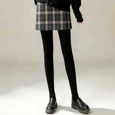 Damen-Winterleggings, dick gefüttert, hautfarben - 9