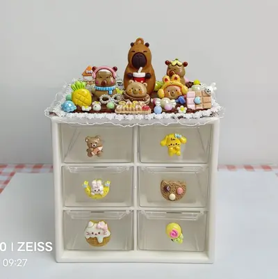Children's 6-Compartment Jewelry Storage Box with Cream Glue DIY Craft Kit - 11