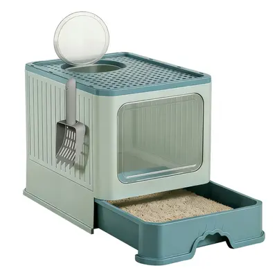 Fully Enclosed Drawer-Type Cat Litter Box with Anti-Tracking Drawer Tray, Extra Large Household Cat Toilet, Dedicated Pet Supplies