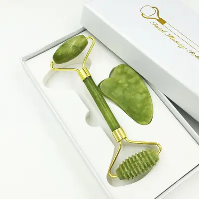 Natural jade beauty device dual-head jade roller face massage complete set beauty device export jade wholesale - 11