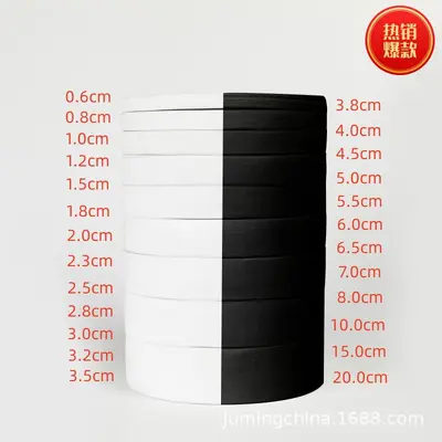 Siyah Beyaz Örgü Elastik Bant 1cm-20cm Dokuma Şerit