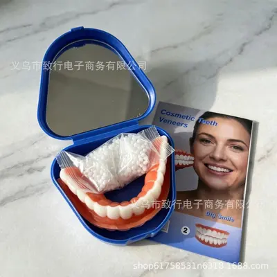 Fake Tooth Cover Veneer Set, Realistic Full Coverage, 10g Dental Glue - 8