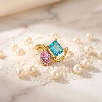 12 Birthstone Ring Replaceable Colored Gemstone Ring Luxury Titanium Steel Gold Plated Ring Women - 8