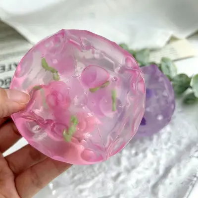 Fruit-Shaped Stress Ball, Moldable Soft Squishy Stress Relief Toy