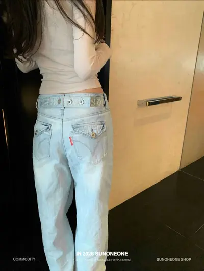 Kadın denim pantolon, açık mavi yıkamalı, düz paça, yaz, bol kesim, kısa boy