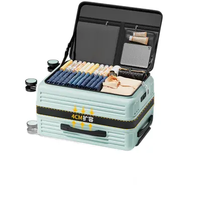 Expandable 20 Inch Travel Suitcase with Side Opening and Combination Lock - 6