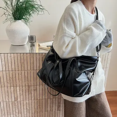 Women's Retro Single-Shoulder Bag, Autumn Winter Tote Bag - 3