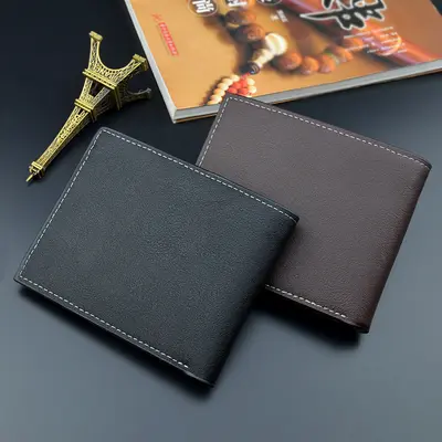 Men's Wallet, Short, Slim, Multi-Card Slots, Horizontal, Soft Leather - 5
