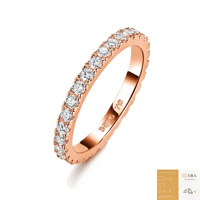 S925 gümüş moissanite yüzük, tam taş döşeme - 9