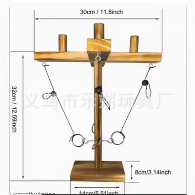 Ring Toss Games Wooden Toy Bar Family Desktop Hook and Loop Ring Toss Game