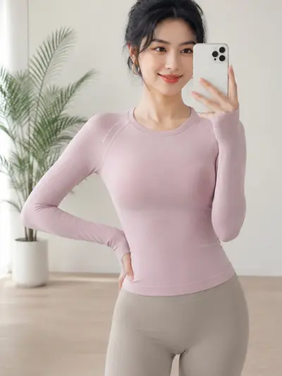 Raglan kollu kadın yoga üstü, hızlı kuruyan, harf baskılı, bahar yaz - 7