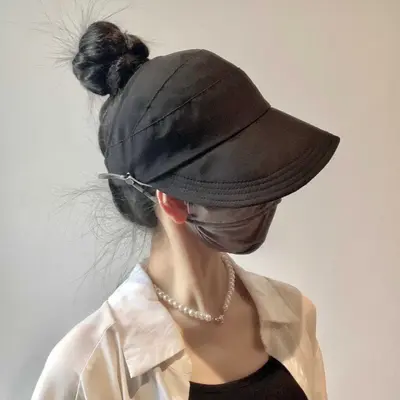 Gestrickte Sommermütze mit breiter Krempe für Frauen mit großem Kopfumfang, spitzer Krone, modisch und vielseitig, Sonnenschutzmütze für Outdoor-Reisen - 12