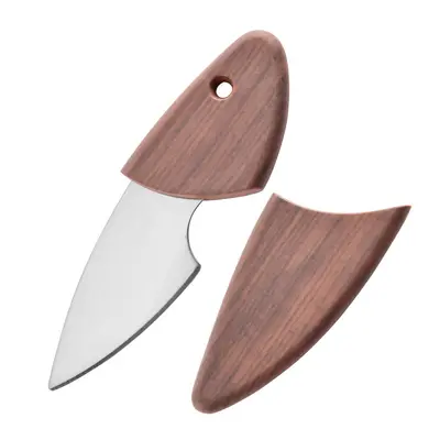 Mini ahşap balık tasarımlı soyma bıçağı ve meyve bıçağı, taşınabilir - 6