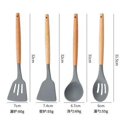 Neues Küchenmesser-Set hitzebeständig Lebensmittelqualität Silikon Kochsuppe Schaufel 15-teiliges Silikon-Küchengeräte-Set