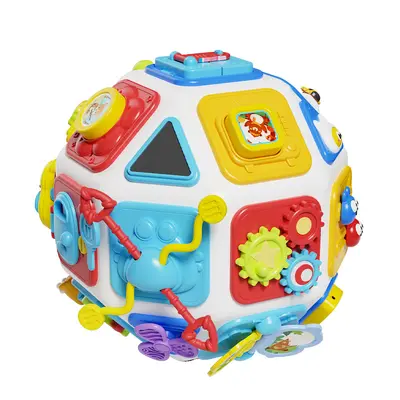 Neues grenzüberschreitendes Baby-Beruhigungswunder Kinder-Activity-Ball Polyeder Drehspaß Greifball Lern- und Frühförderspielzeug