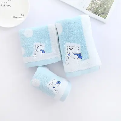 Cotton bath towel set 3-piece, adult and children - 12