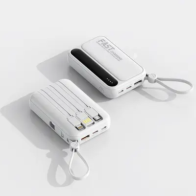 Factory Wholesale Mini Built-in Cable Power Bank 20000mAh Large Capacity Portable Mobile Charger Custom Gift Printing - 9