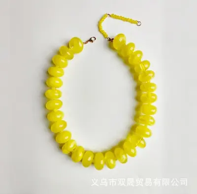 Acrylic Colorful Gradient Beaded Necklace, Casual Fashion Accessory - 10