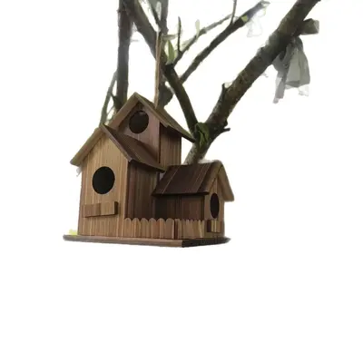 Vogelkäfig aus Massivholz für Papageien, 3 Zimmer, für draußen