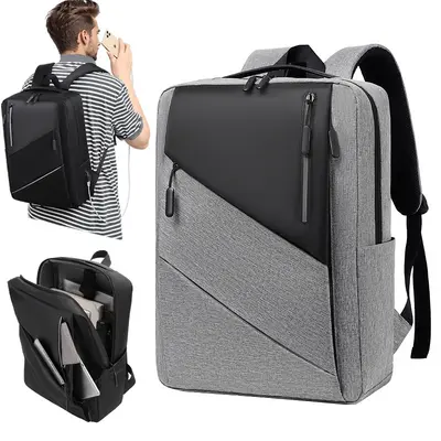 Cross-border fashion men's backpack, premium feel, lightweight travel women's backpack, waterproof laptop bag, casual commuter schoolbag