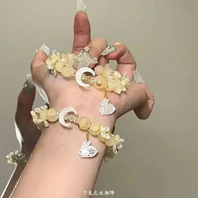 【桂兔望月】金桂飘香中秋限定串珠手链女2025新中式diy手饰成品